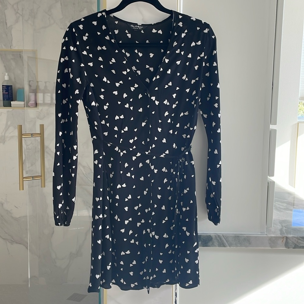 Miss Selfridge Heart Print Dress us2/uk6